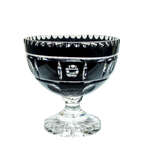 Black crystal legged bowl 20 cm Olive