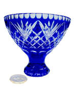 Cobalt crystal legged bowl