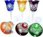 Coloured crystal wine glasses 170 ml Pineapple