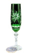 Emerald crystal champagne glasses 170ml Olive Grinder