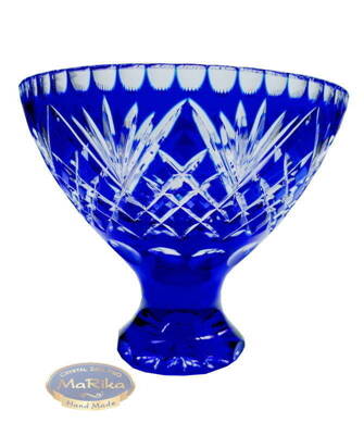 Cobalt crystal legged bowl