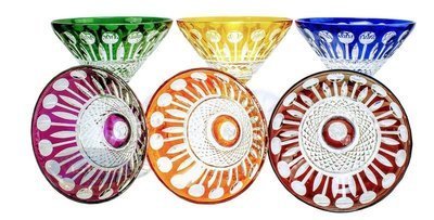 Colored  crystal martini glasses 170ml French