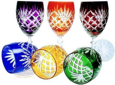 Colour crystal wine glasses 240ml 