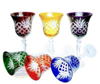 Colour crystal wine glasses 280 ml  pineapple