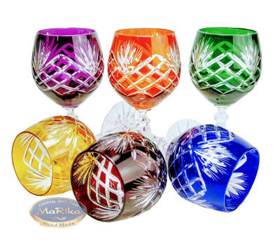Coloured crystal wine glasses 280ml Pineapple