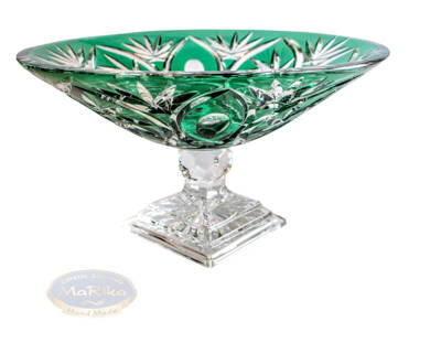 Emerald crystal fruit platter 28 cm