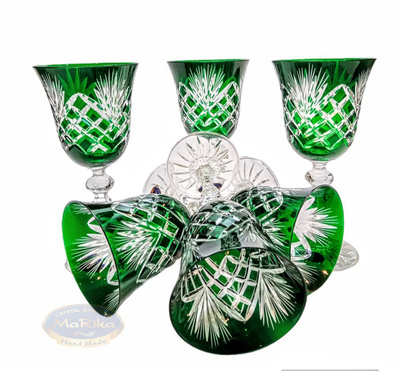 Emerald crystal wine glasses 170 ml Pineapple