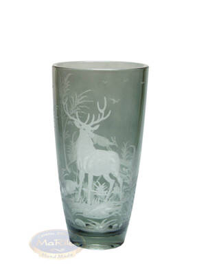 Steel engraved Deer vase