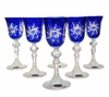 Cobalt crystal liqueur glasses 60 ml Olive Mill