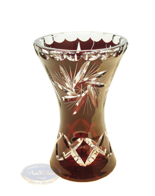 Rubinowy kryształowy wazon 18 Młynek