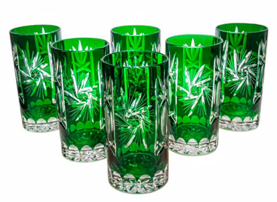 Emerald crystal water glasses 320ml Olive Mill