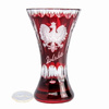 Rubinowy kryształowy wazon X z Orłem 10 cm