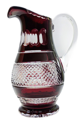 Rubinowy kryształowy dzbanek 1500ml Krateczka