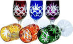 Coloured crystal vodka glasses 25ml