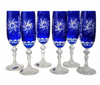 Cobalt crystal champagne glasses 170ml Olive Mill