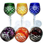 Coloured crystal wine glasses 280 ml Pineapple