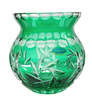 Szmaragdowy kryształowy wazon  16 cm Młynek Oliwka