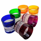 Kolorowe  kryształowe szklanki do whisky 350 ml Krateczka