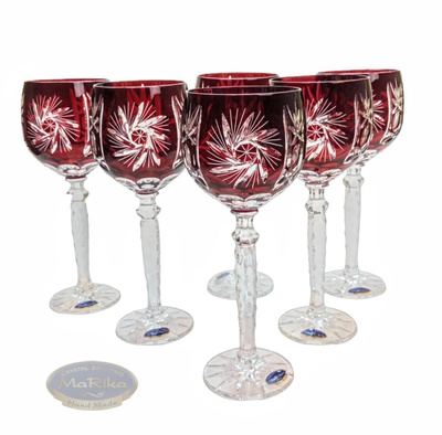 Ruby crystal wine glasses 280ml Olive Mill