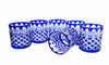 Cobalt crystal whisky glasses 280ml Crate Olive