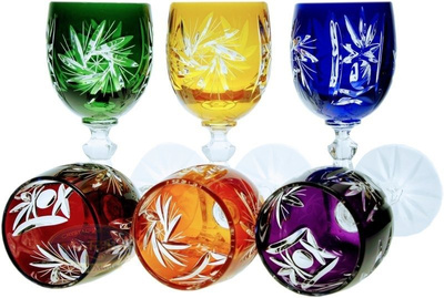 Colour crystal liqueur glasses 45ml