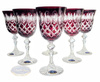 Ruby crystal wine glasses 220 ml Olive grate