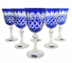Cobalt crystal wine glasses 220ml Crate Olive