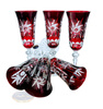 Ruby crystal champagne glasses 150ml Olive Mill