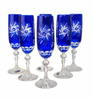 Cobalt crystal champagne glasses 170ml Olive Mill