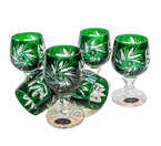 Szmaragdowe kryształowe kieliszki do wódki 40 ml Młynek Oliwka