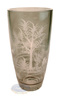 Steel engraved Hunting vase 20 cm