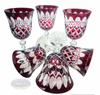 Ruby crystal wine glasses 220 ml Olive grate
