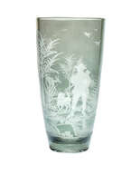 Steel engraved Hunting vase 20 cm