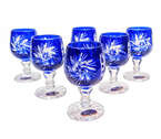 Cobalt crystal vodka glasses 40 ml Olive Mill