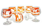 Crystal cognac glasses with engraved safari motif 250ml