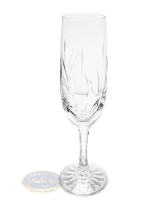 Crystal champagne glasses 170 ml Frozen Leaf