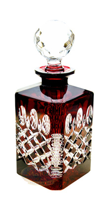 Ruby crystal carafe for Whiskey Lattice Olive