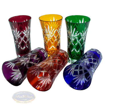 UZO coloured crystal glasses 75 ml pineapple