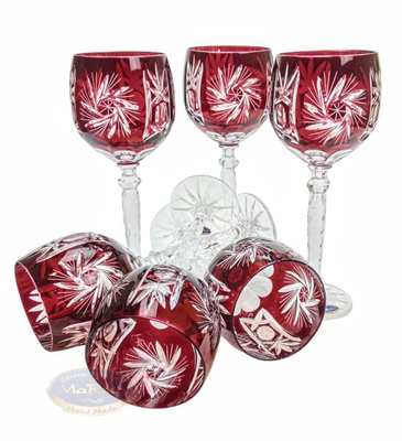 Ruby crystal wine glasses 280ml Olive Mill