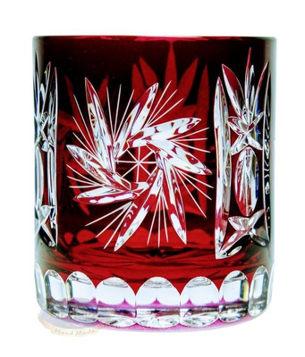 Ruby crystal whiskey glasses 280 ml Olive grinder