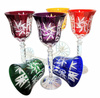 Coloured crystal wine glasses 280ml Olive Mill