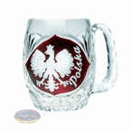 Engraved crystal tankard with Eagle