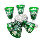 Emerald crystal 40ml vodka glasses Olive Mill