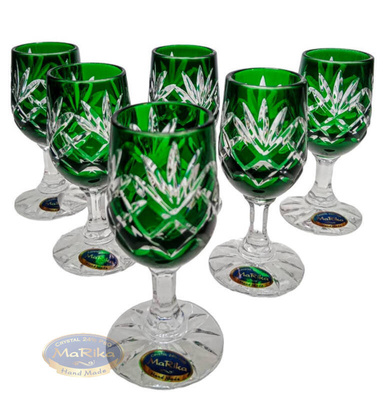 Emerald crystal vodka glasses 25ml Pineapple