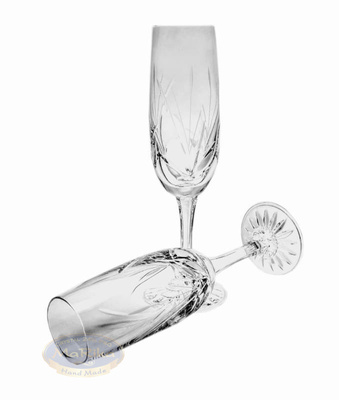 Kryształowe kieliszki do szampana 170ml Mrożony Liść 6 sztuk