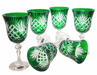 Emerald crystal wine glasses 220 ml Pineapple