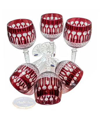 Ruby crystal wine glasses 280 ml French