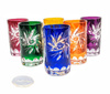 Coloured crystal vodka glasses 30ml