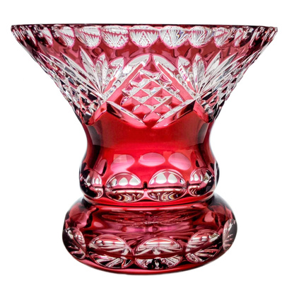 Rubinowy kryształowy wazon 16 cm Ananas