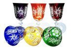 Colour crystal wine glasses 220ml Olive grinder
